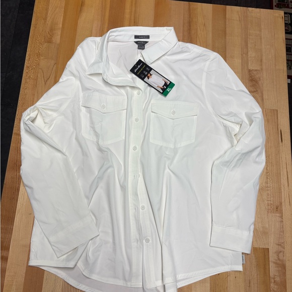 Eddie Bauer Tops - Eddie Bauer White Casual Button Down Shirt NWT